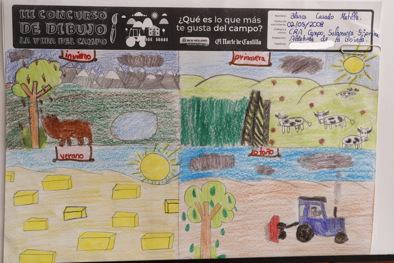 Fotos: Trabajos de 5º de Primaria en la modalidad de dibujo del III Concurso de Dibujo y Cómic &#039;La vida del campo&#039;