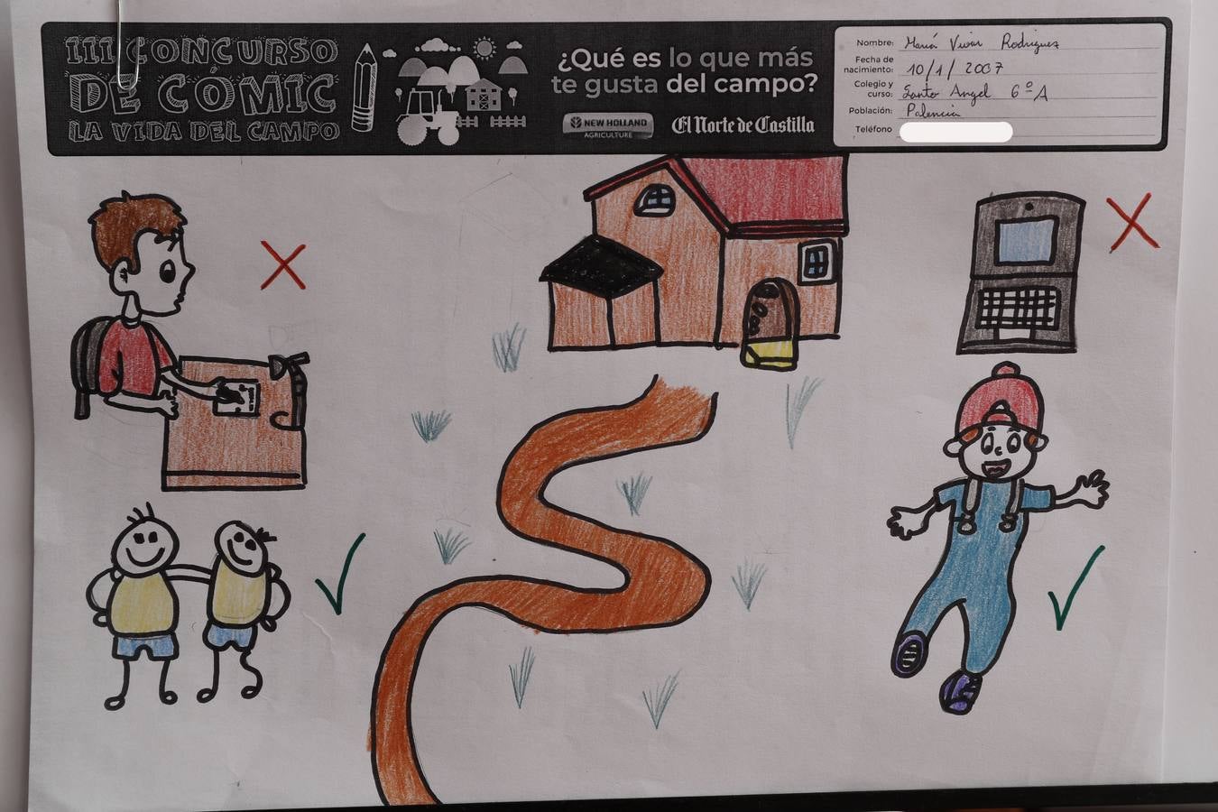 Fotos: Trabajos de 6º de Primaria en la modalidad de dibujo del III Concurso de Dibujo y Cómic &#039;La vida del campo&#039;