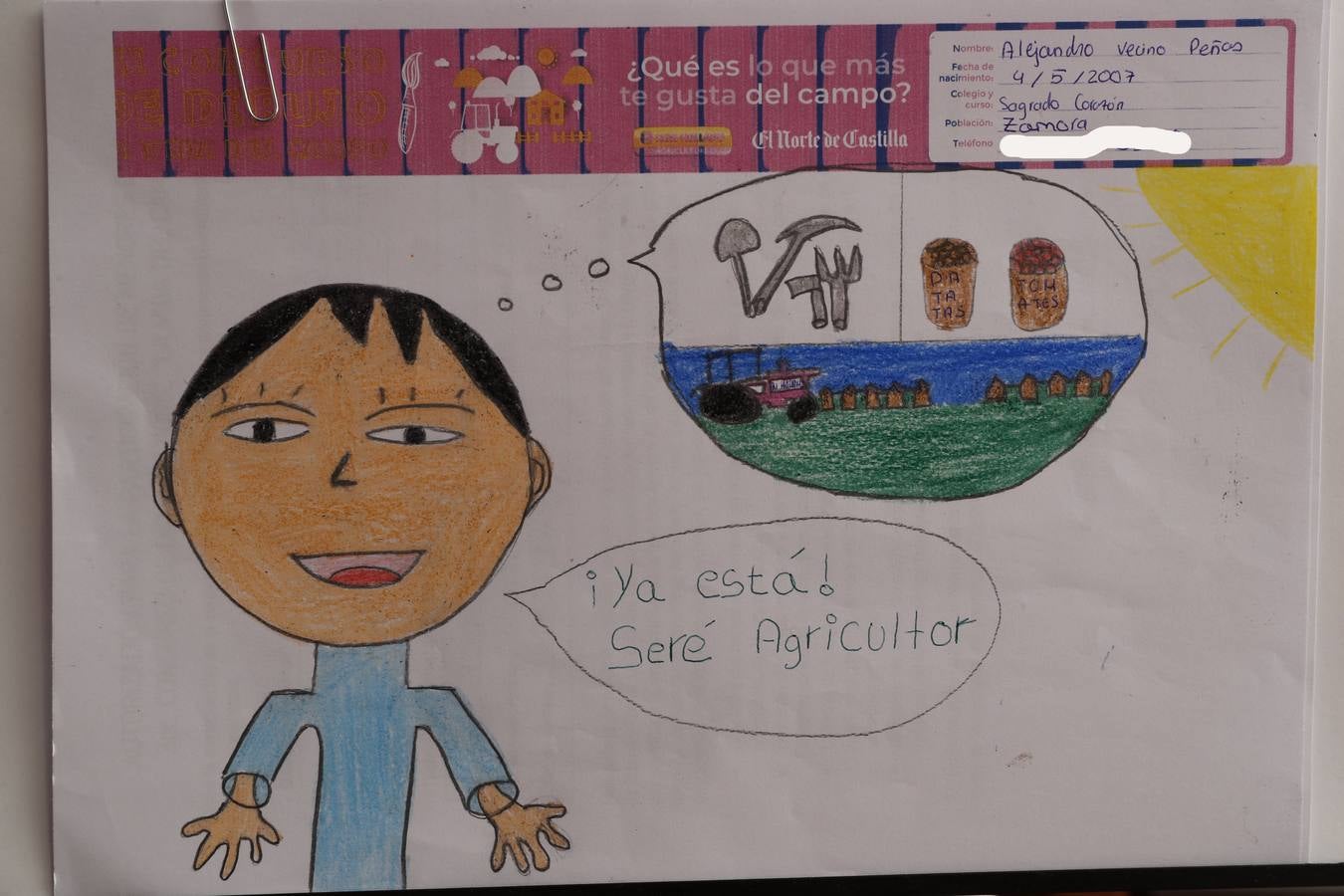 Fotos: Trabajos de 6º de Primaria en la modalidad de dibujo del III Concurso de Dibujo y Cómic &#039;La vida del campo&#039;