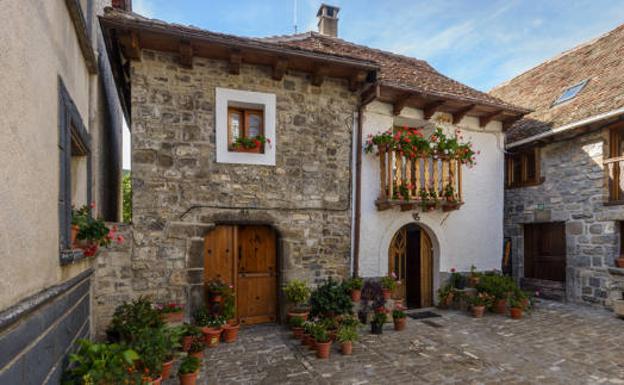 Casas en Ansó (Huesca).