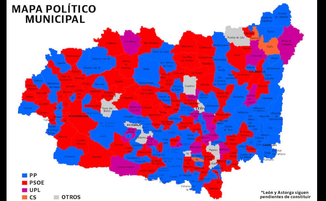 Mapa del reparto en la provincia. 