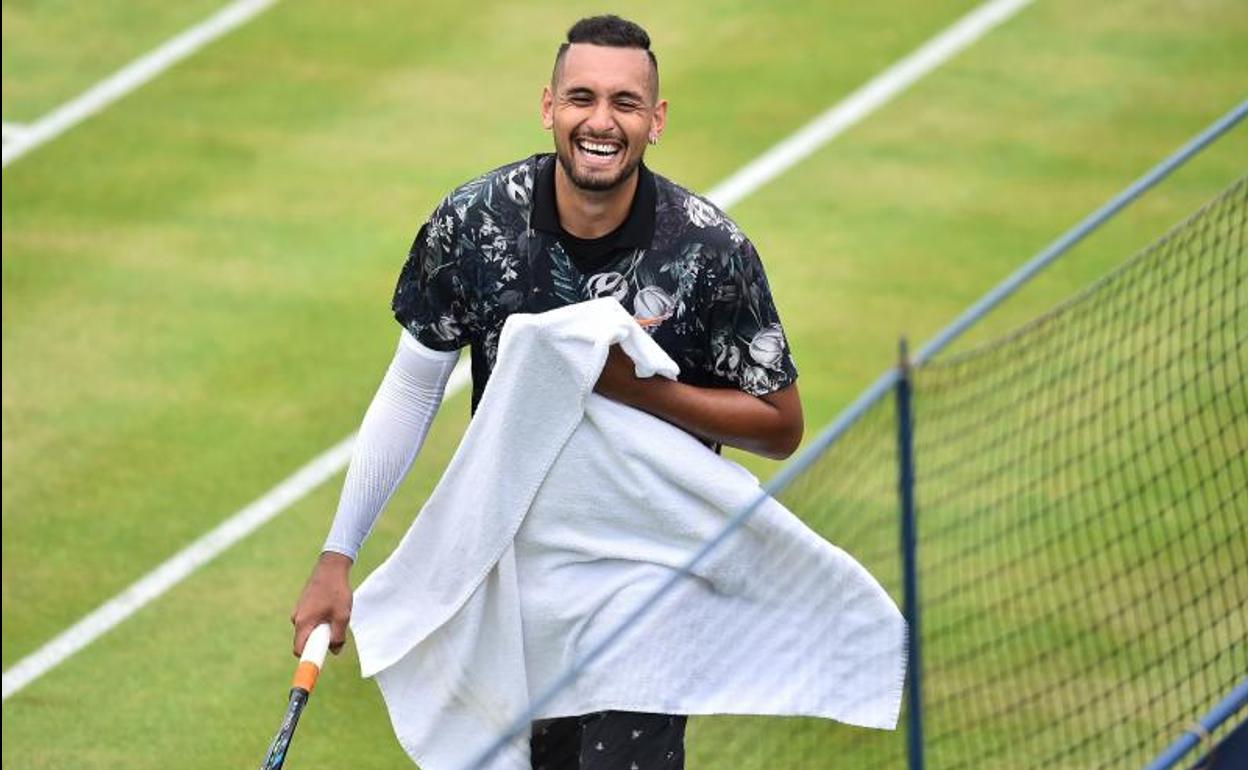 Nick Kyrgios en el partido ante el español Roberto Carballes Baena.