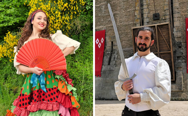 Celia López y Adrián Padilla, dos de los actores que se han formado en el Puy du Fou francés y que actuarán en 'El Sueño de Toledo'.