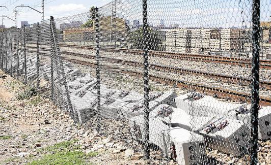 Obras del Corredor Mediterráneo a su paso por Valencia. 