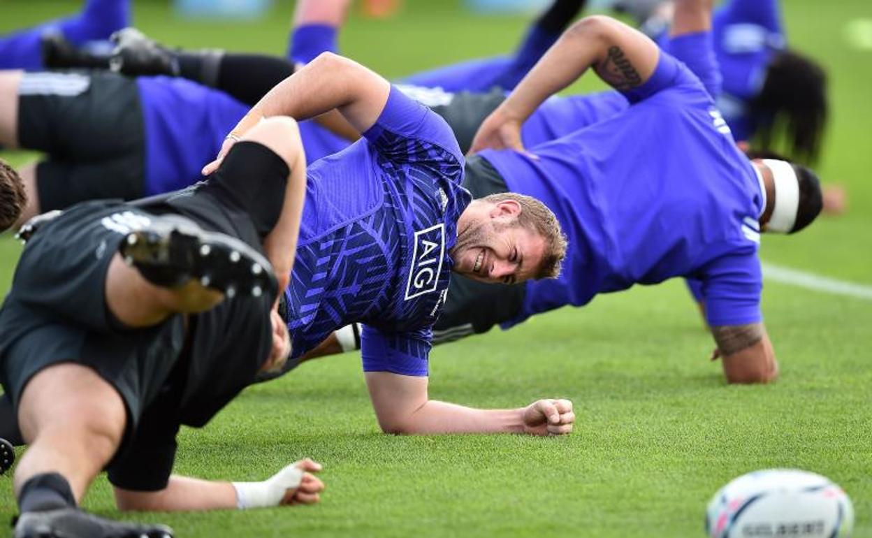 Imagen de archivo de los All Blacks, durante un entrenamiento. 