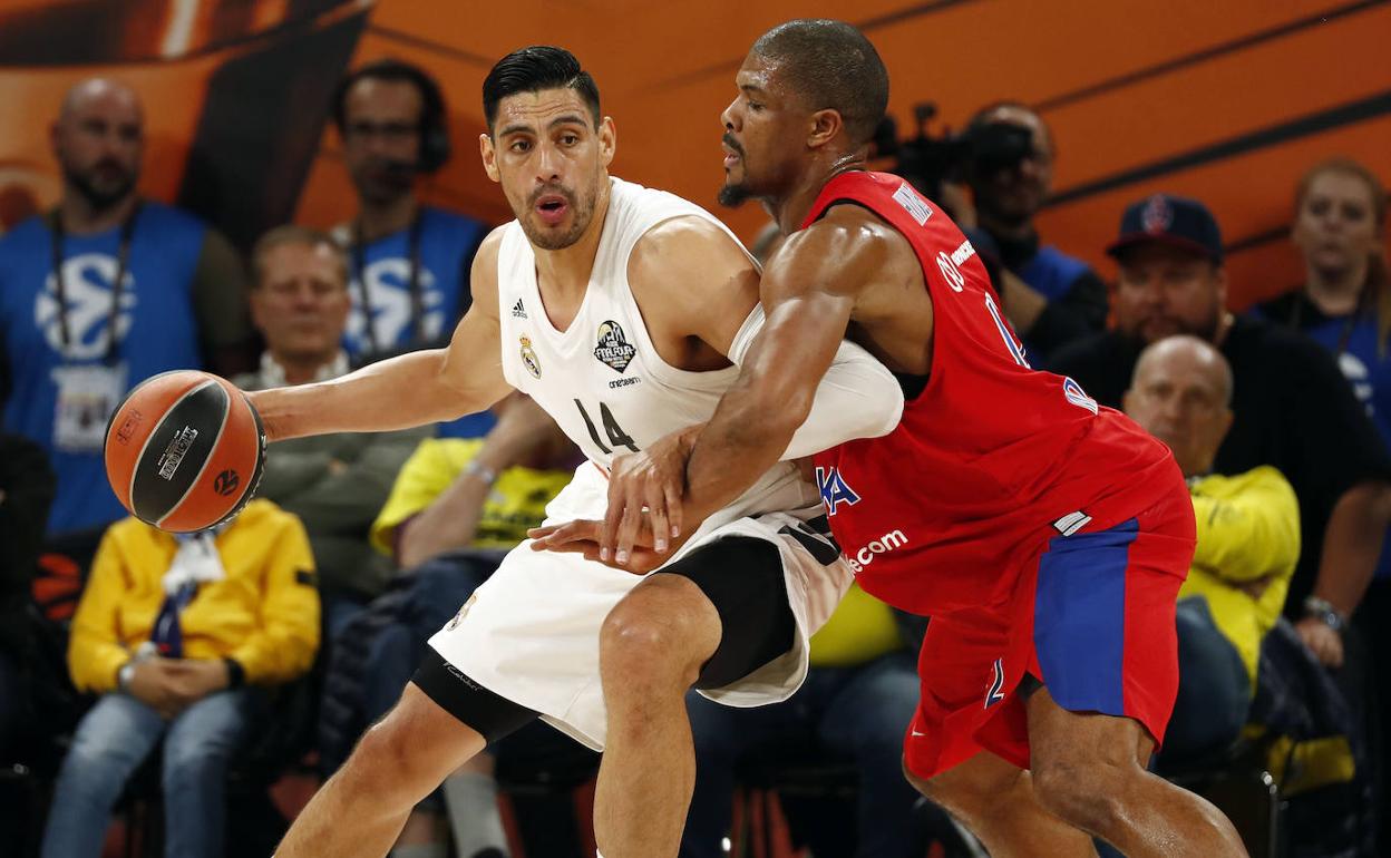 Ayón, en una acción de la pasada Final Four de la Euroliga. 