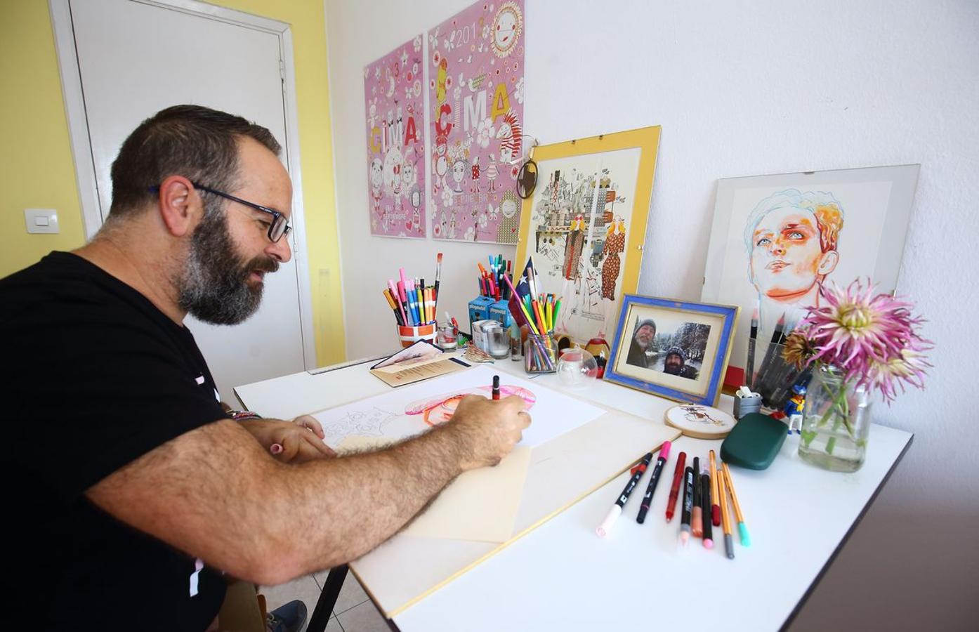 Bruno Santín, en su estudio de Ponferrada.