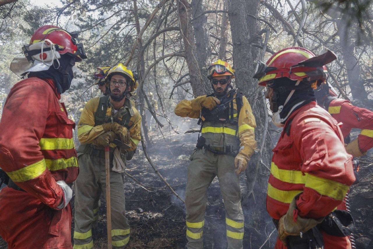 Fotos: El batallón leonés de la UME llega al incendio de La Granja