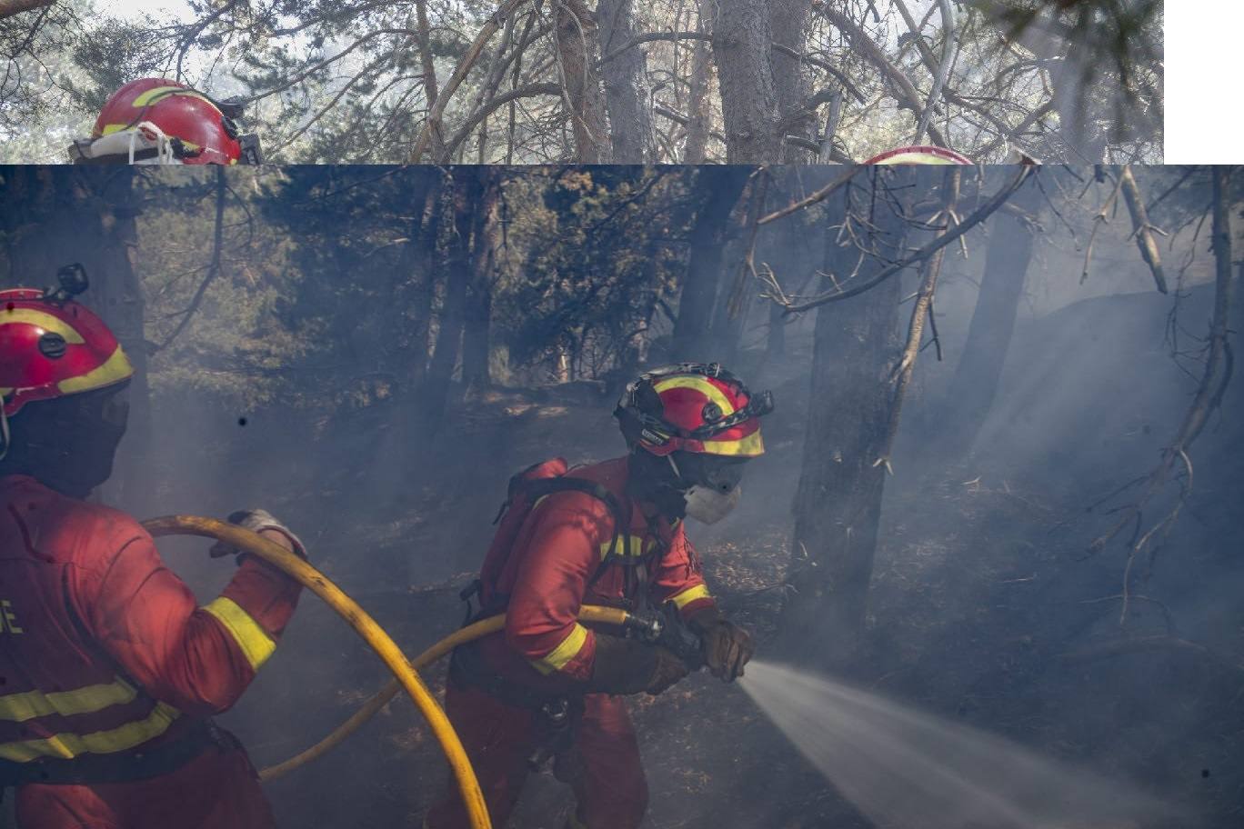 Fotos: El batallón leonés de la UME llega al incendio de La Granja