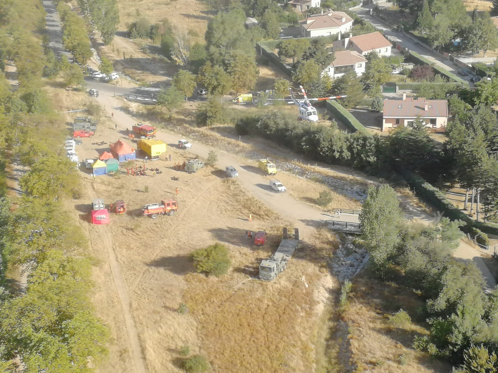 Efectivos de Brif Tabuyo durante los trabajos de este martes.