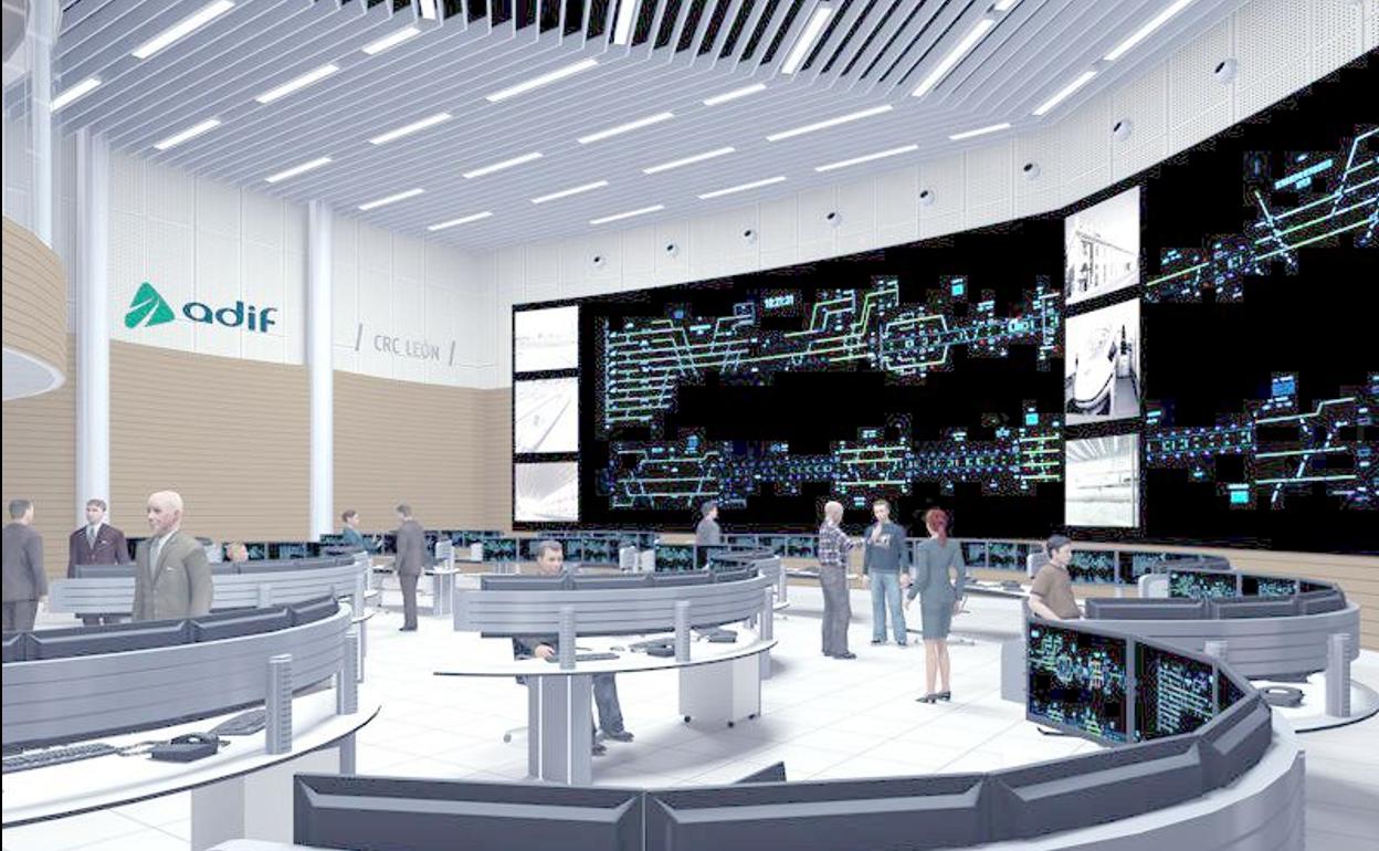 Imagen virtual del videovall en la sala del CRC de León en la que estará instalado.