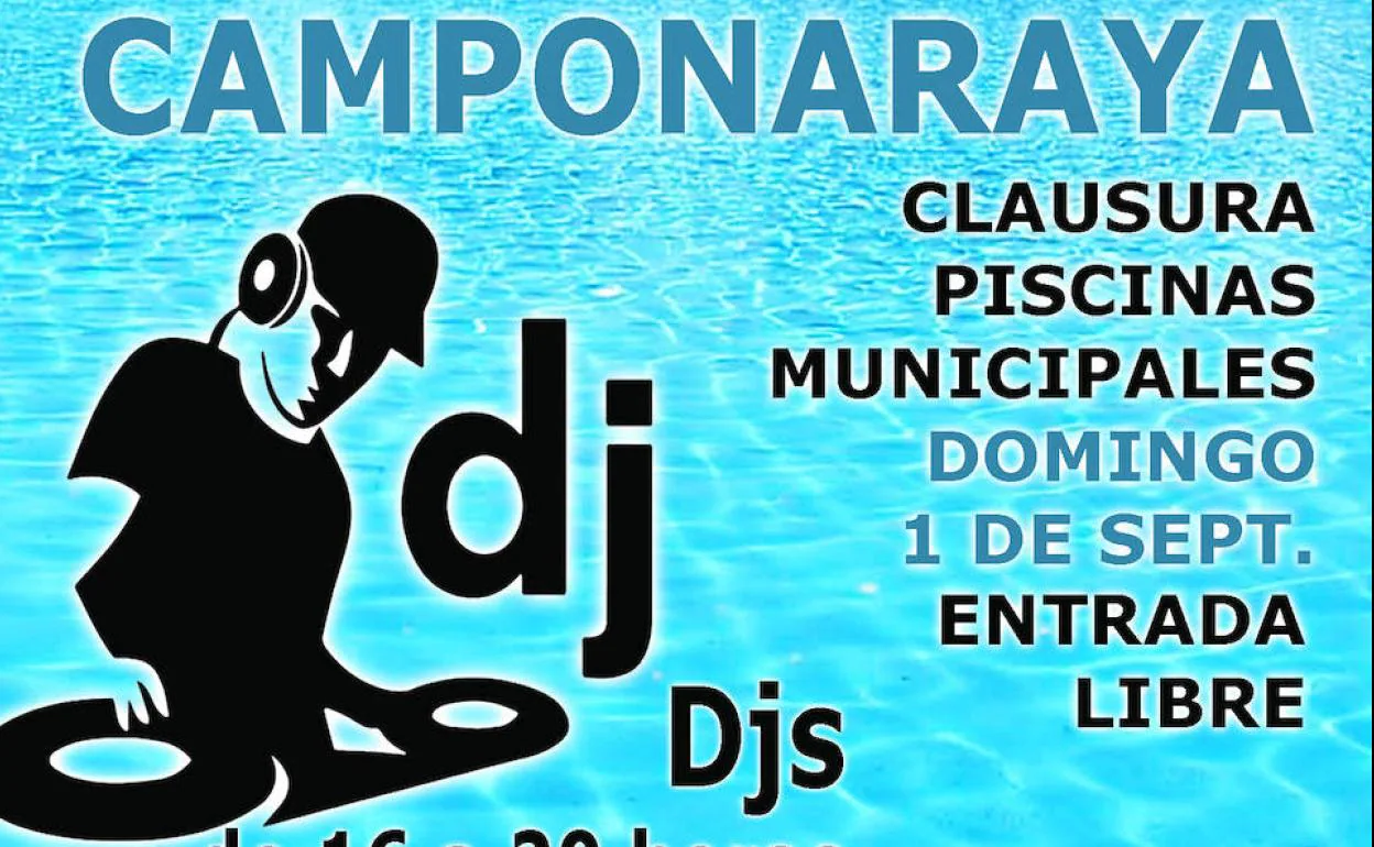 Cartel de la clausura de las piscinas municipales. 