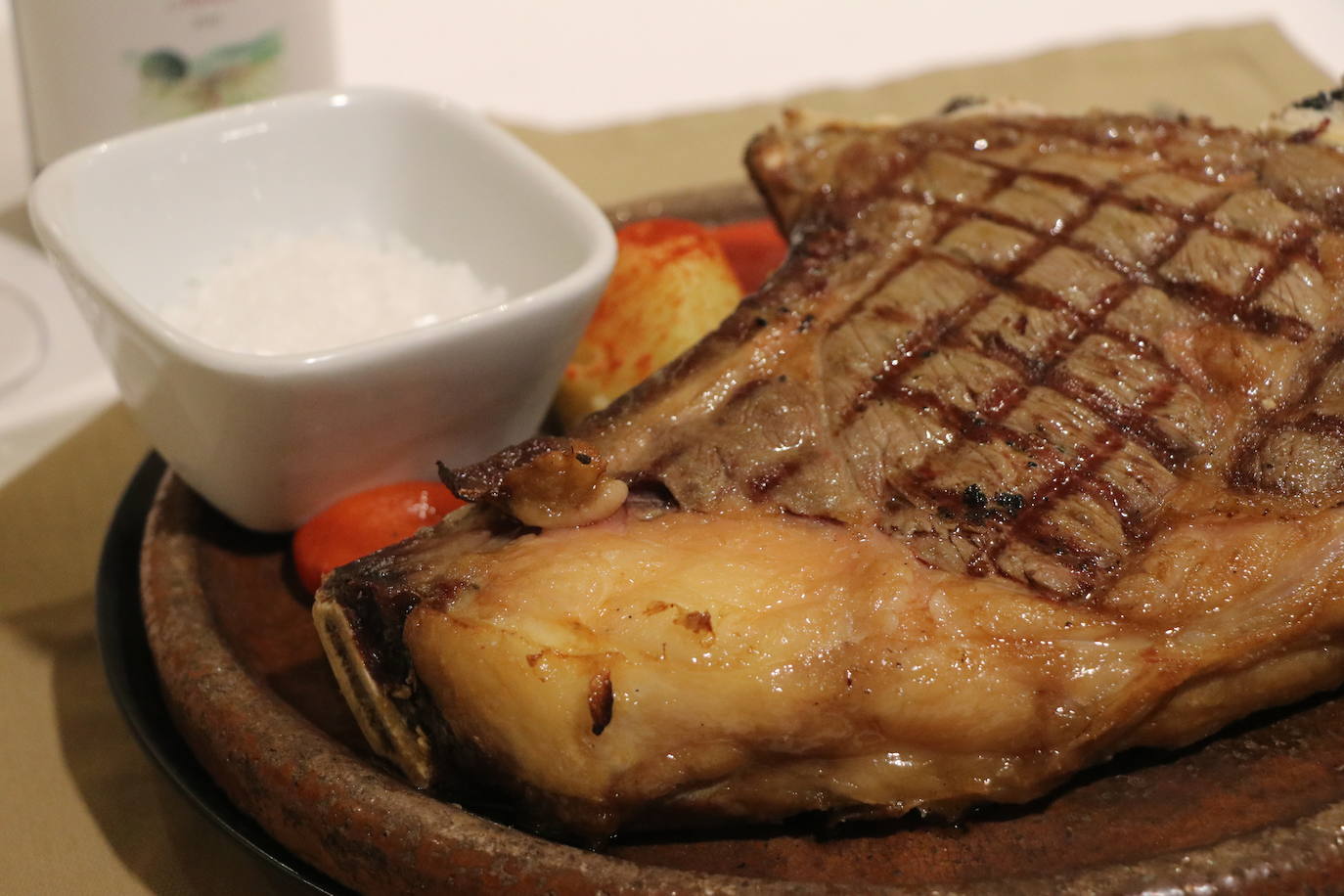 Imagen del chuletón de buey de este restaurante.
