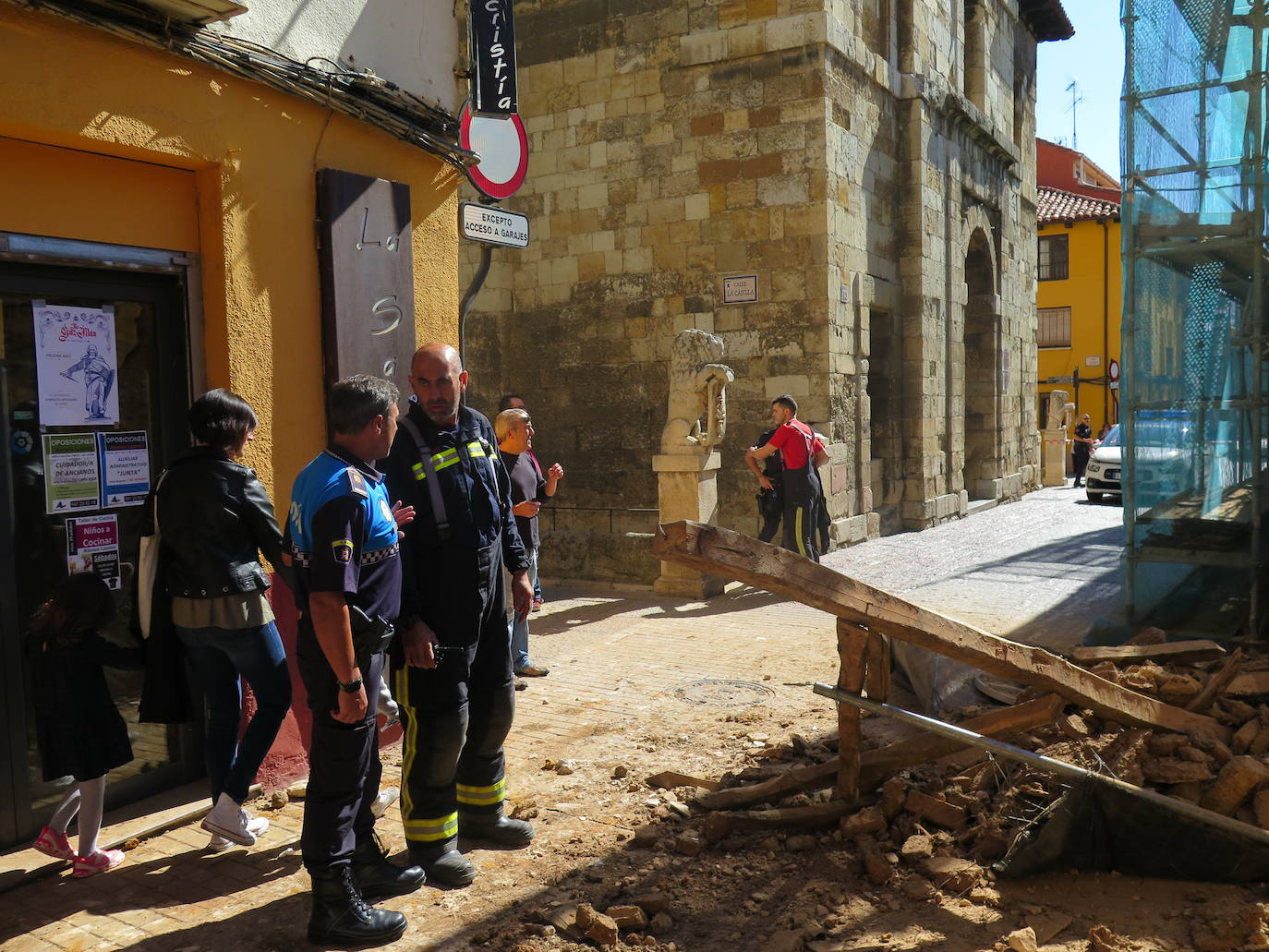 Situación del inmueble tras desplomarse.