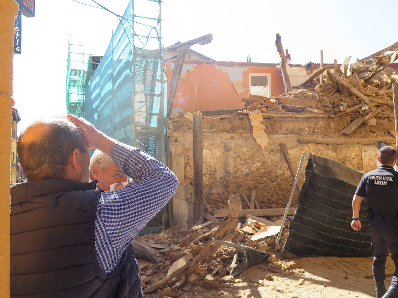 Situación del inmueble tras desplomarse.