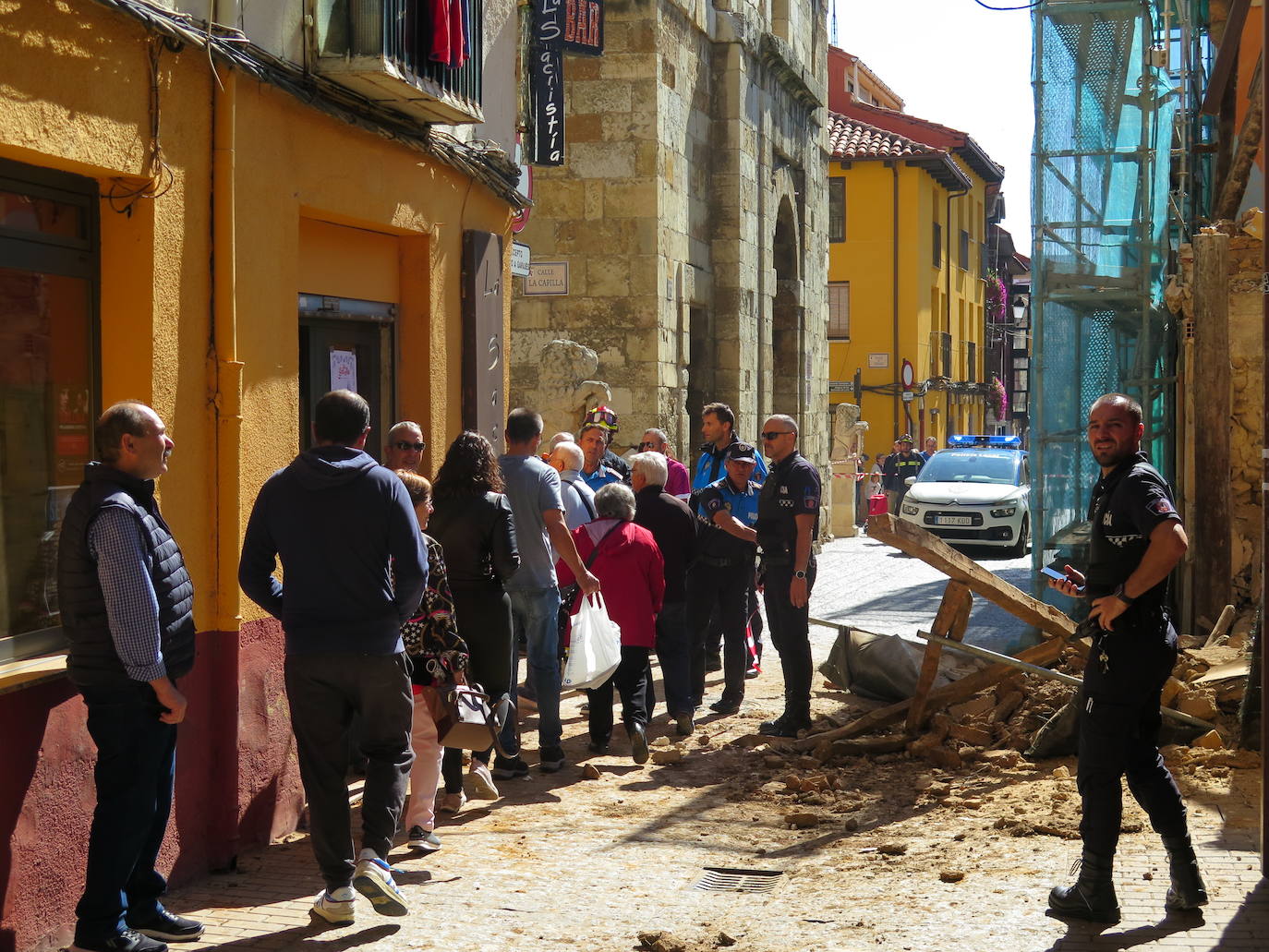 Situación del inmueble tras desplomarse.