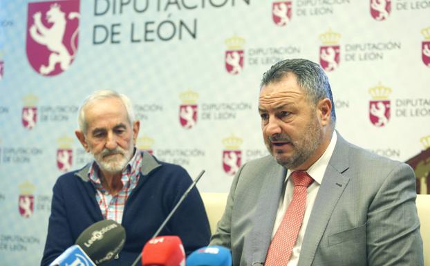 Matías Llorente y Eduardo Morán presentan la Feria de Productos de León. 