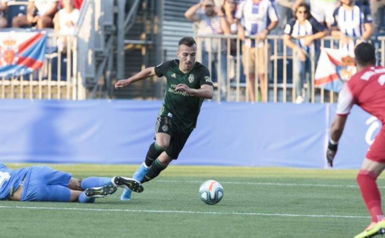 Luis Valcarce, en un partido con la Deportiva.