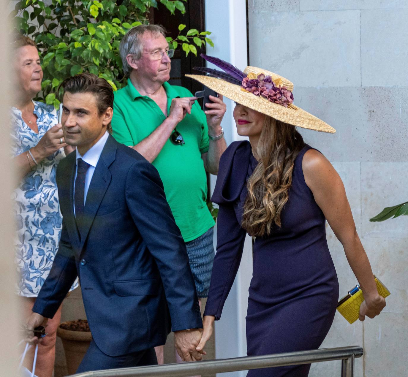 El tenista David Ferrer y Marta Tornel, invitados a la boda de Rafa Nadal y Mery Perelló. 