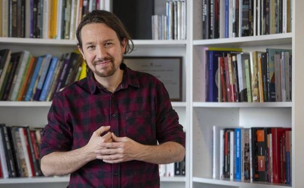 El candidato de Unidas Podemos, Pablo Iglesias, en su despacho en el Congreso.