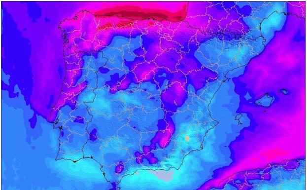 Previsión de acumulación de nieve en la zona norte peninsular.