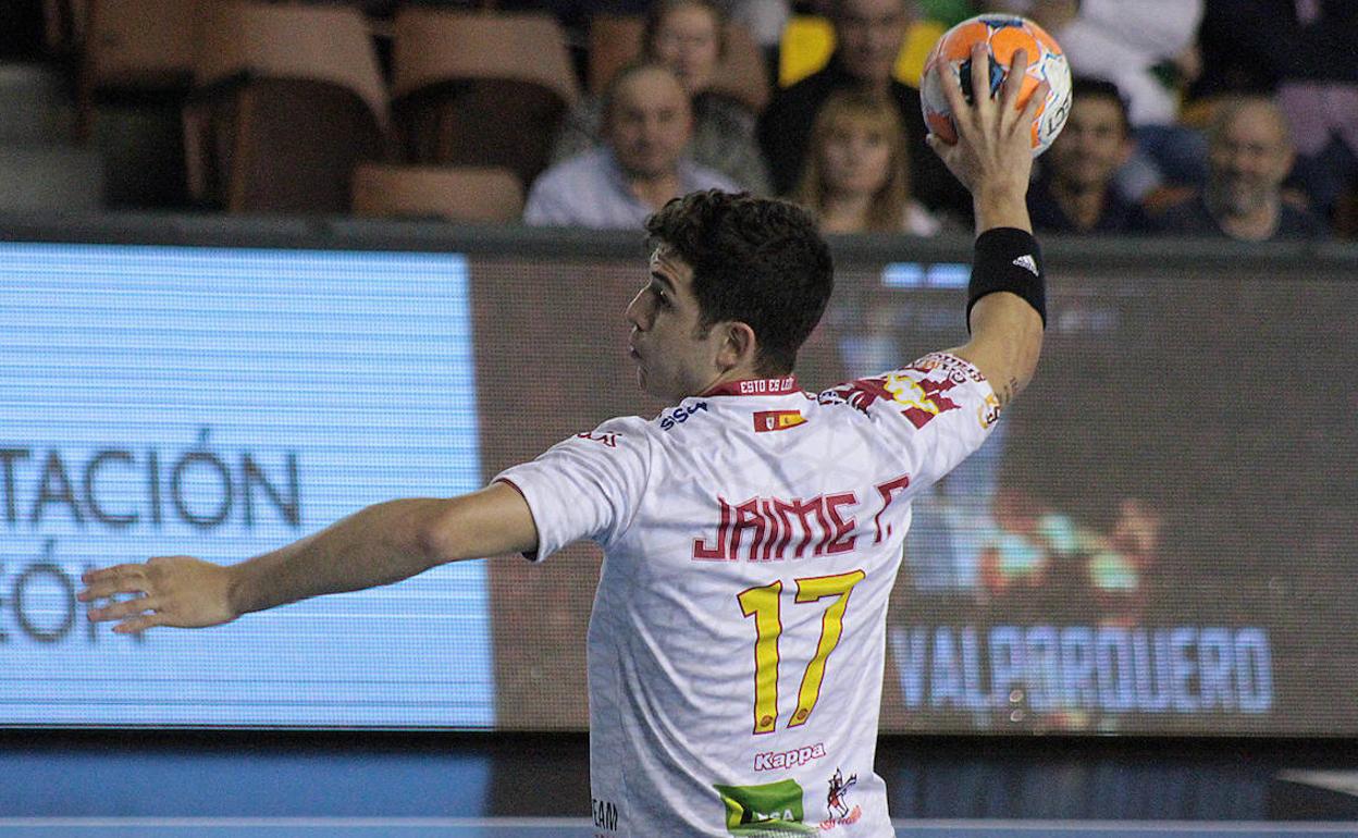 Jaime Fernández, en un partido con el Abanca Ademar.