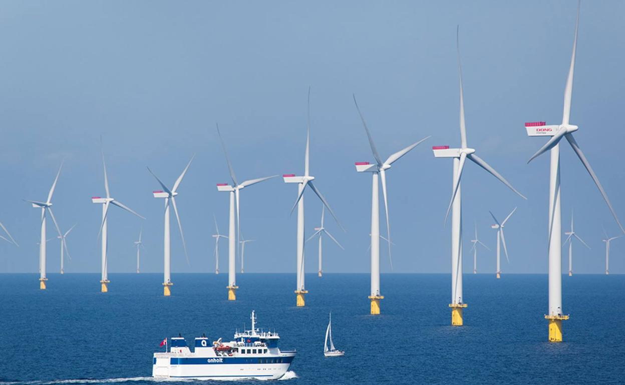 Planta danesa de energía eólica en alta mar.