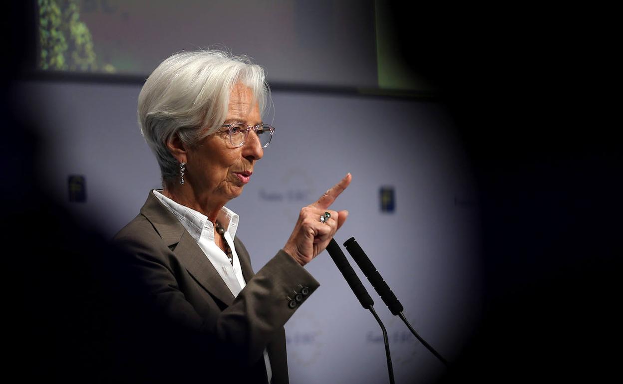 Christine Lagarde, durante el discurso. 