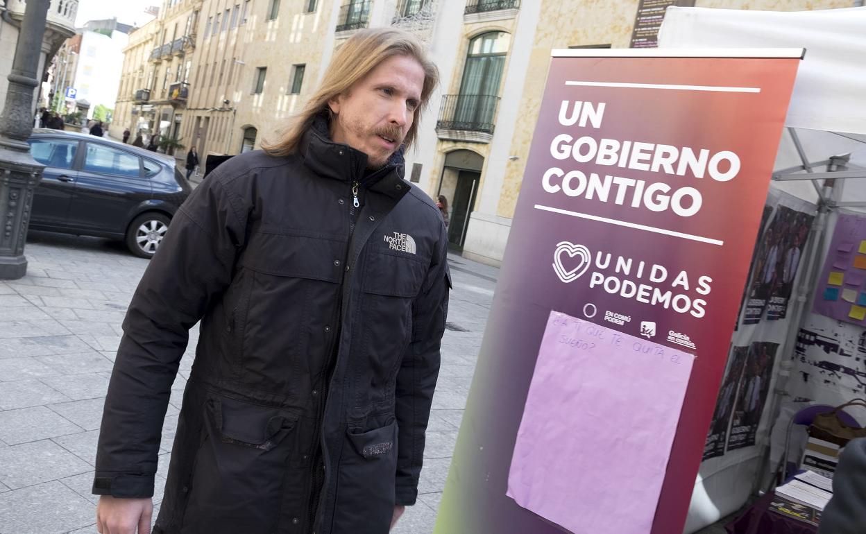 Pablo Fernández, en un acto electoral en Salamanca. 