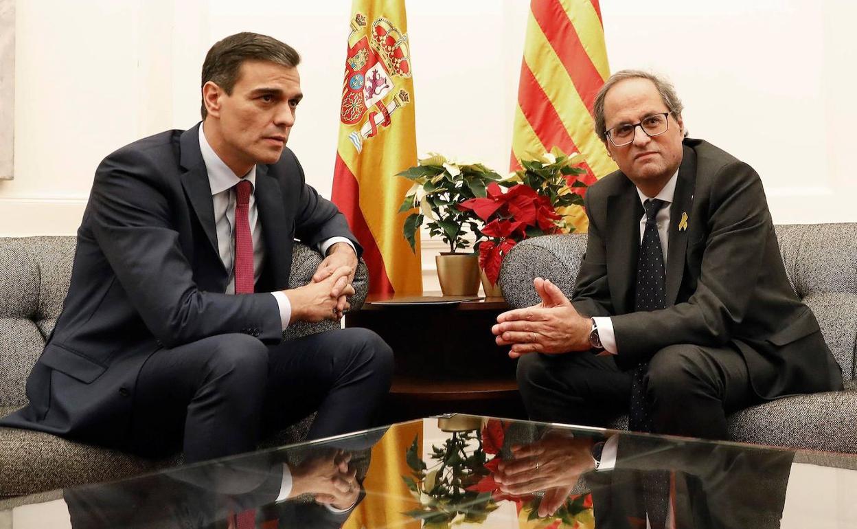 Pedro Sánchez y Quim Torra. 