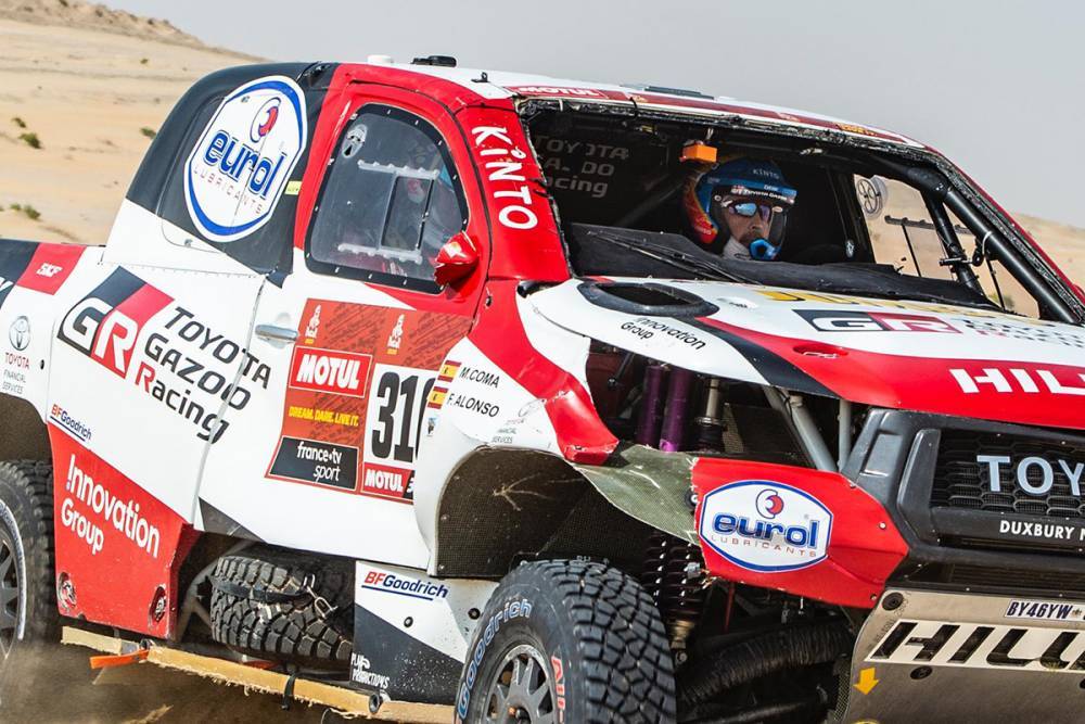 Un instante de la décima etapa del Dakar.