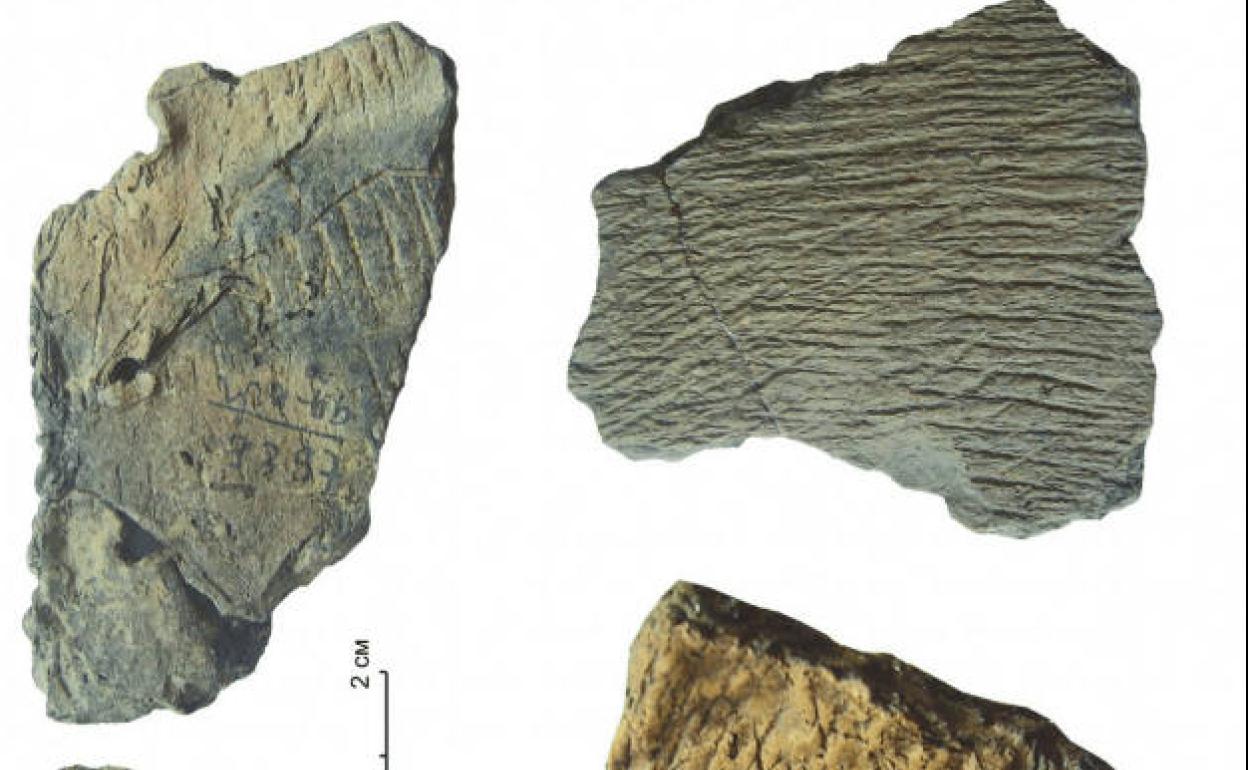 Restos de ollas para cocinar de cazadores siberianos.