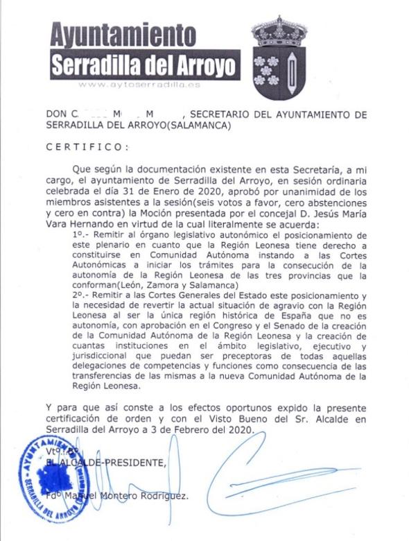 Documento íntegro emitido por la Secretaría.