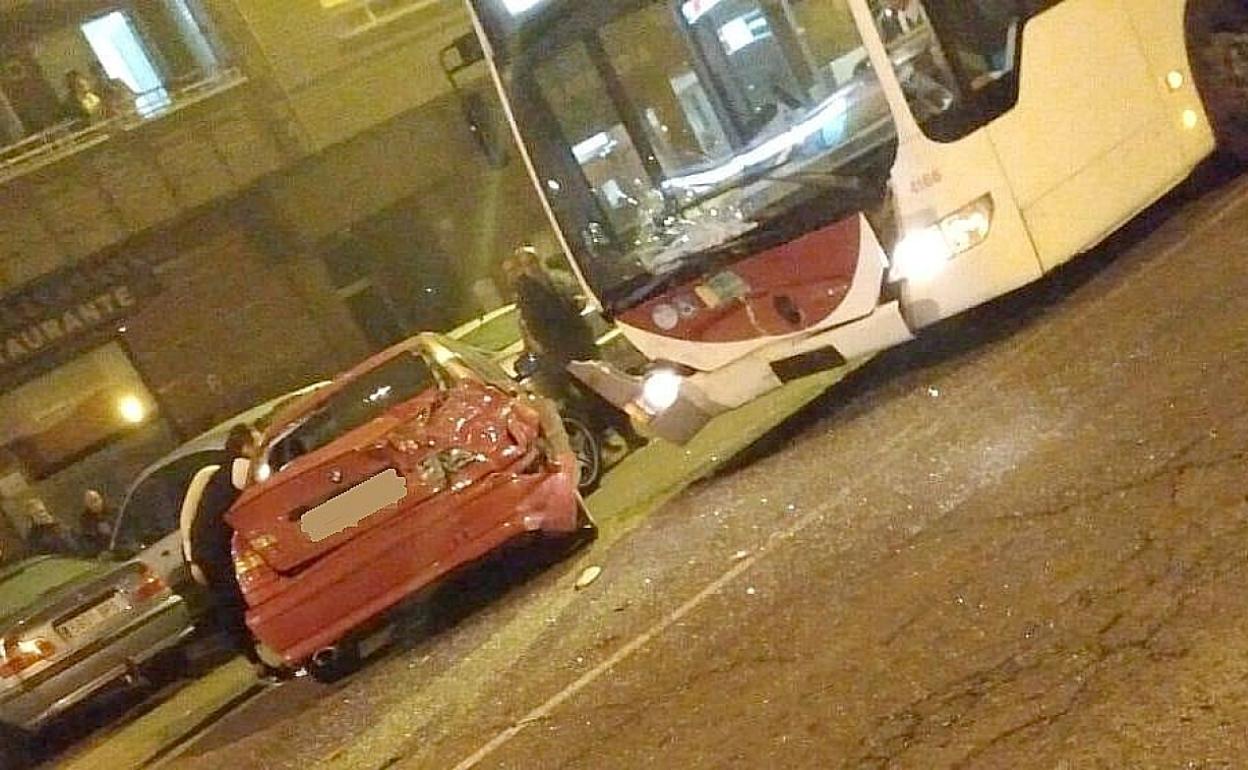 Momento del accidente en León.