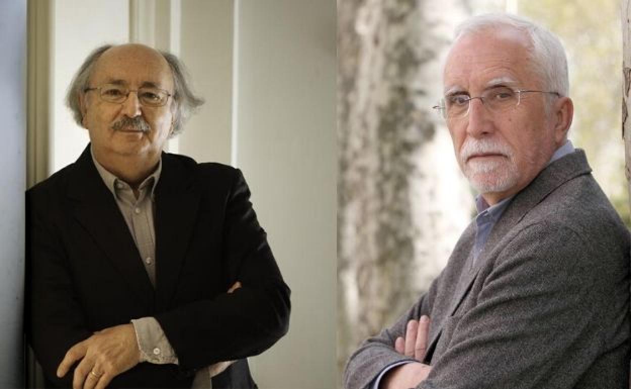 Los autores leoneses Antonio Colinas y Luis Mateo Díez.