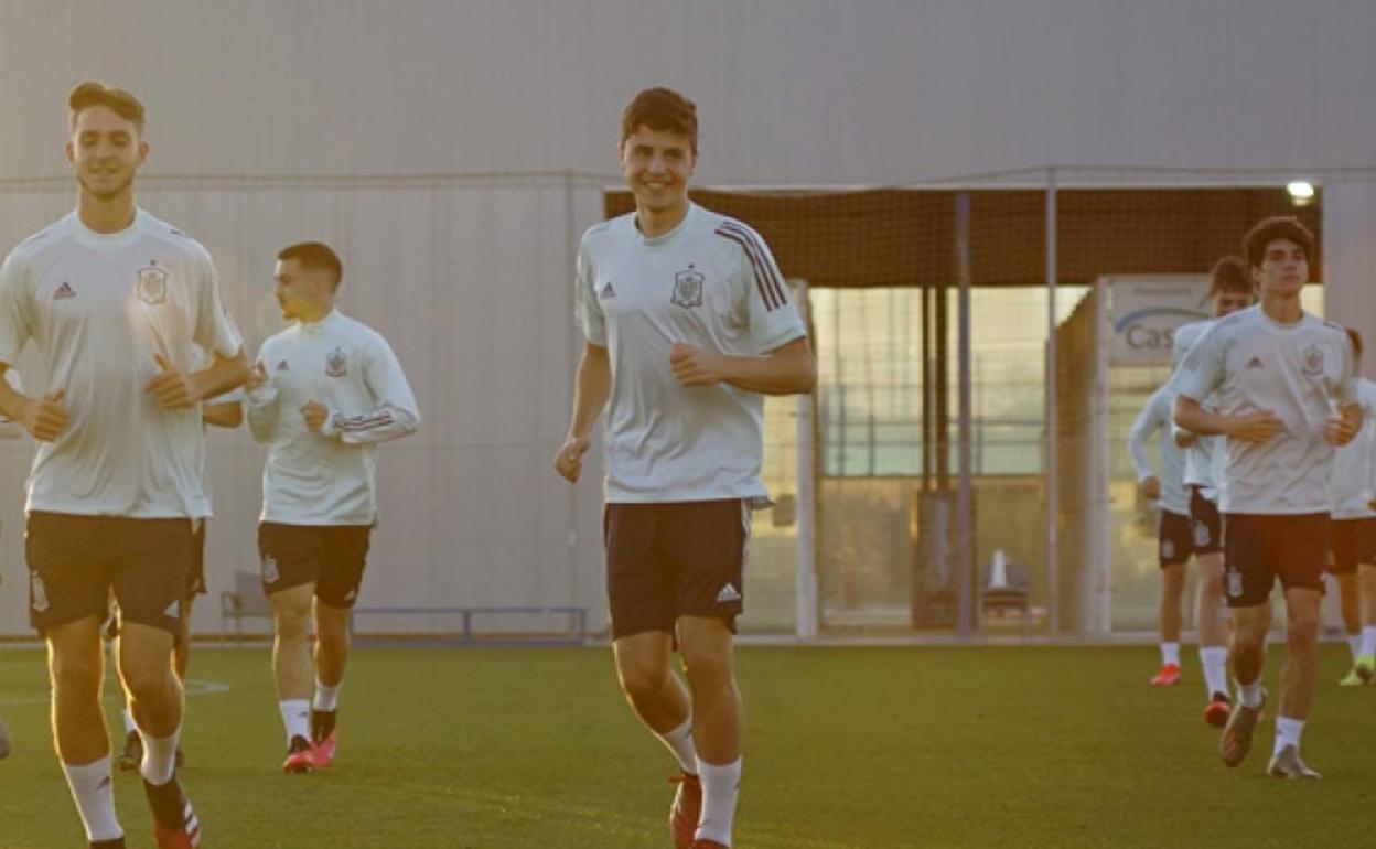 Iván Morante, en un entrenamiento con la selección.