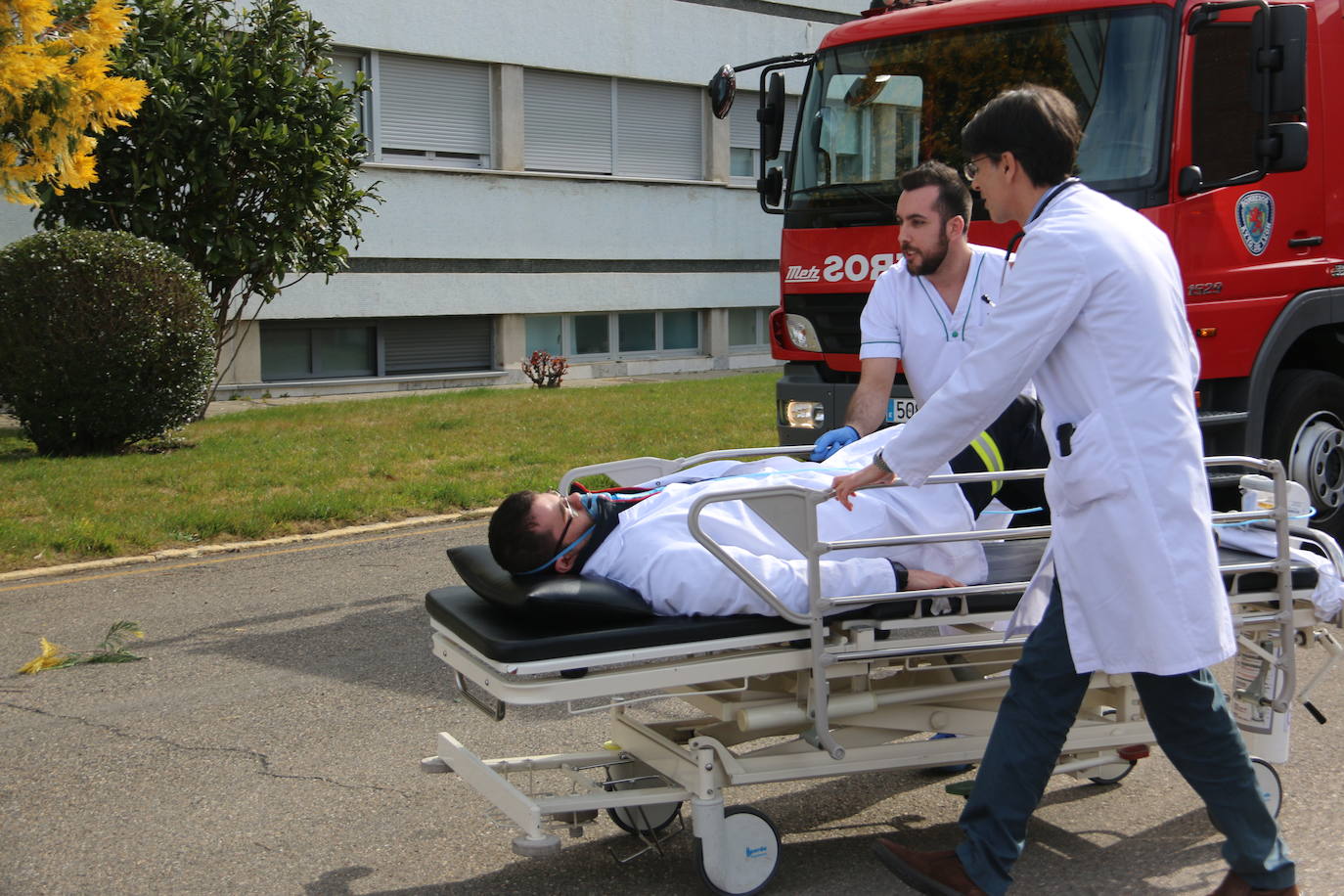 Fotos: Simulacro en el Hospital San Juan de Dios de León