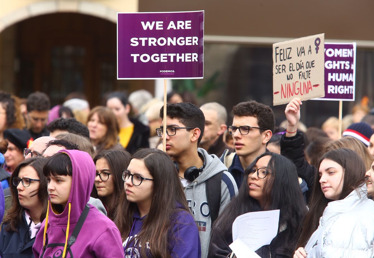 Manifestación en Ponferrada con motivo del Día Internacional de la Mujer