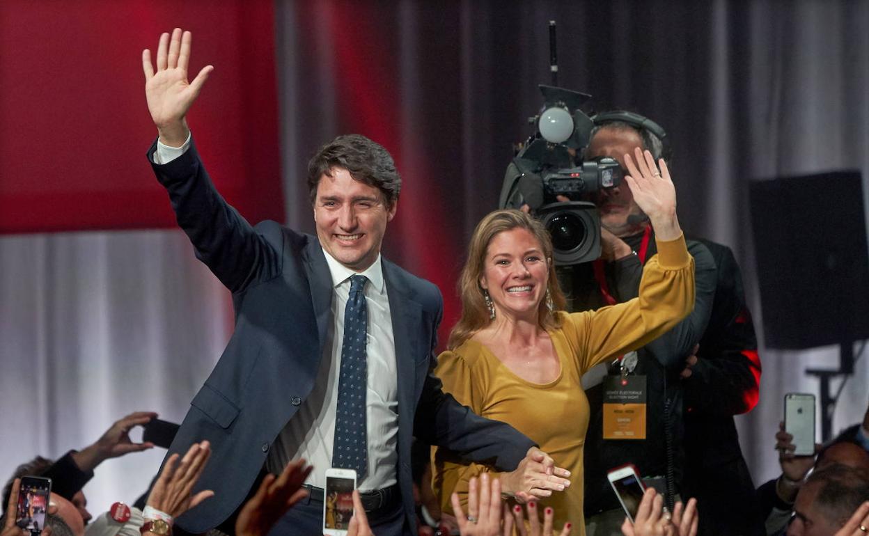 El primer ministro de Canadá Justin Trudeau y su esposa Sophie Grégoire Trudeau. 