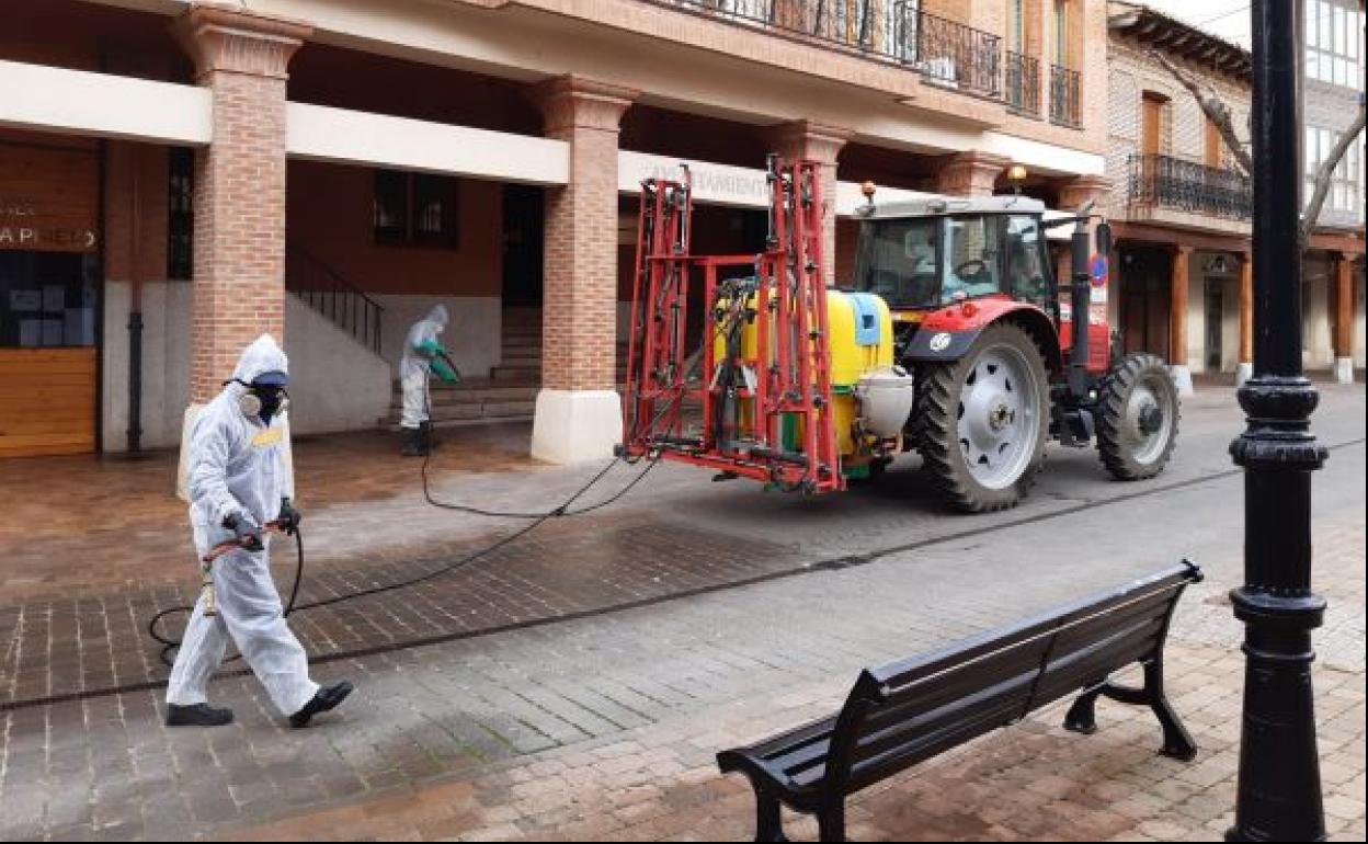 Labores de desinfección en la localidad.