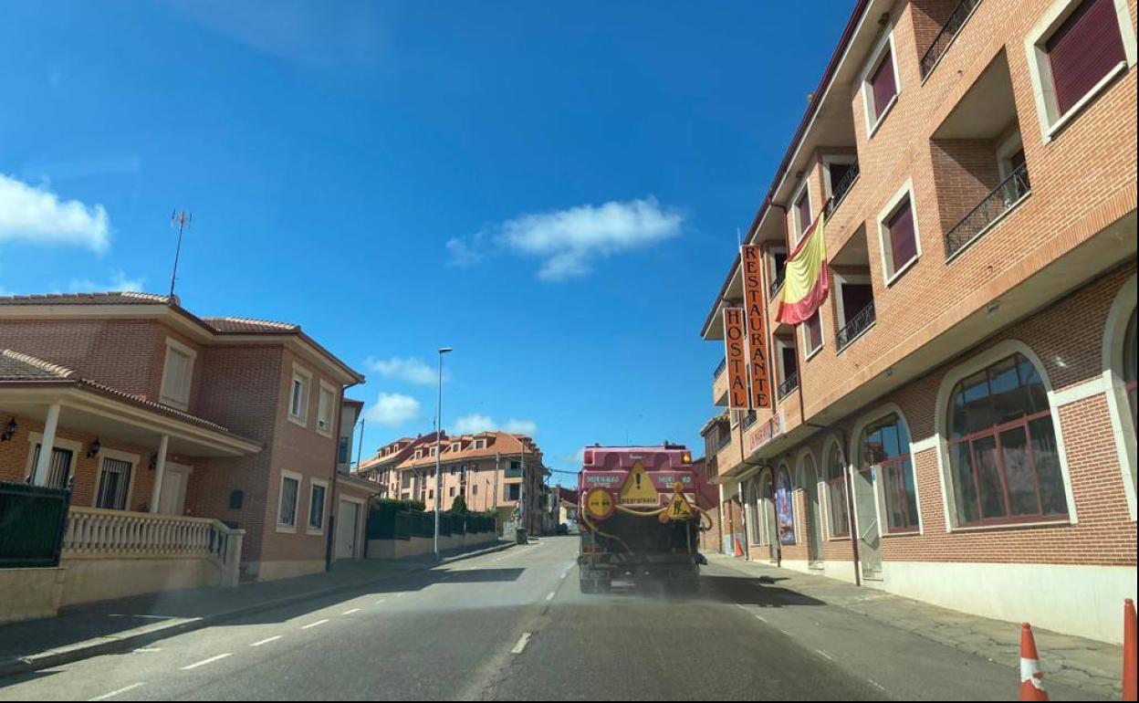 Desinfección en algunos pueblos de León.