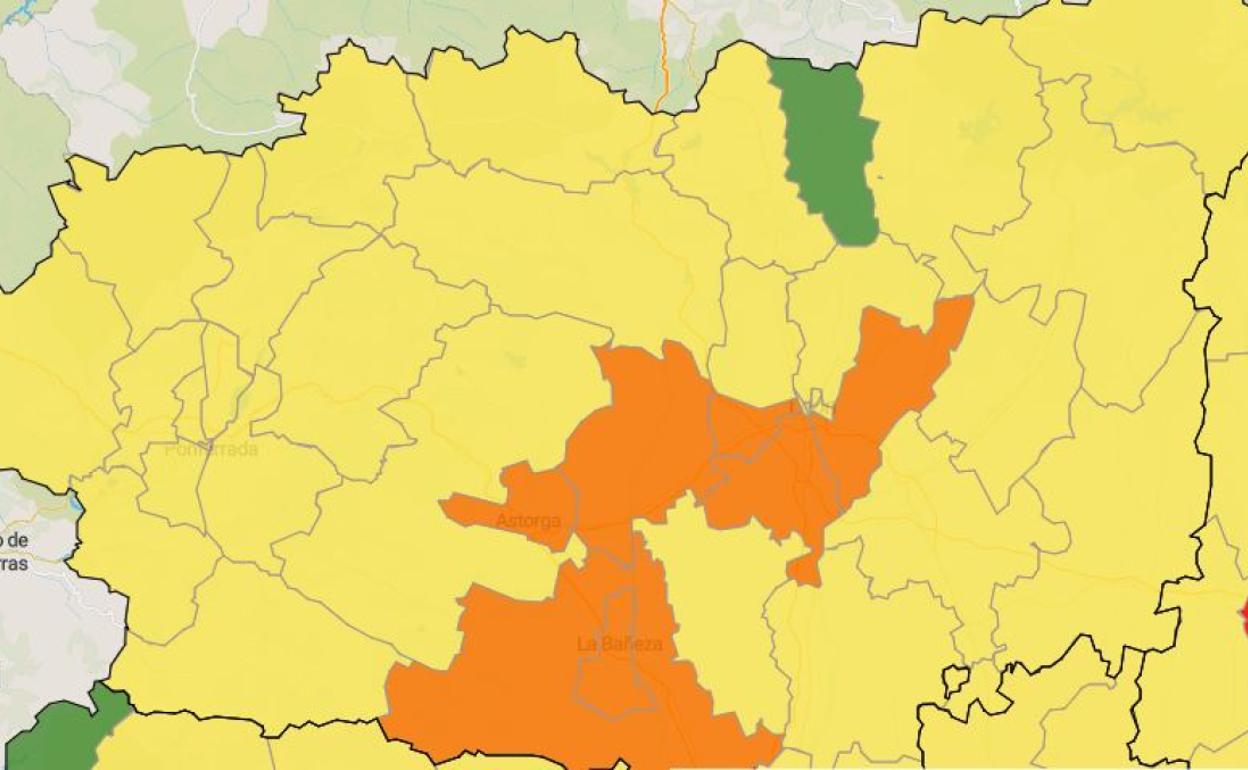 Mapa de la provincia por zonas afectadas por covid.