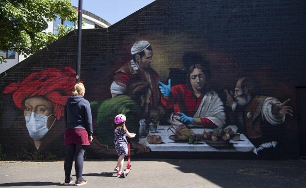 Mural del artista británico Lionel Stanhope en Londres