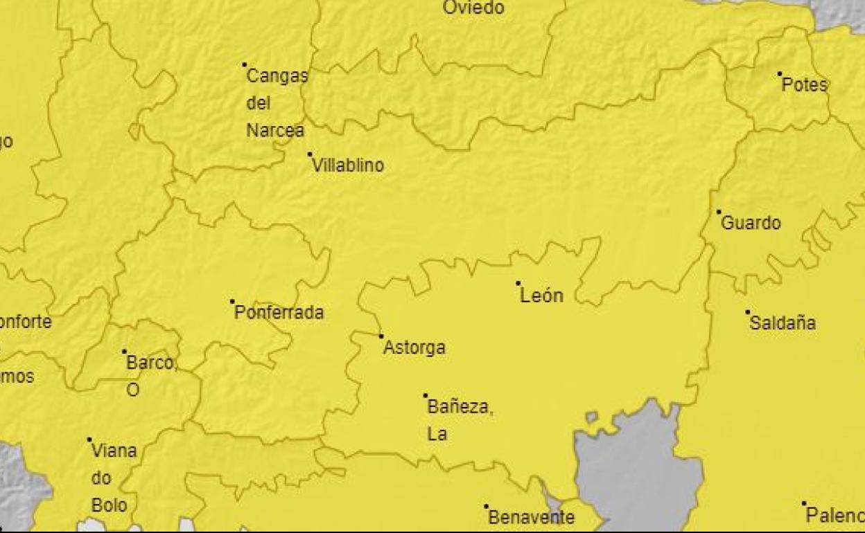 Alerta amarilla en la provincia de León.