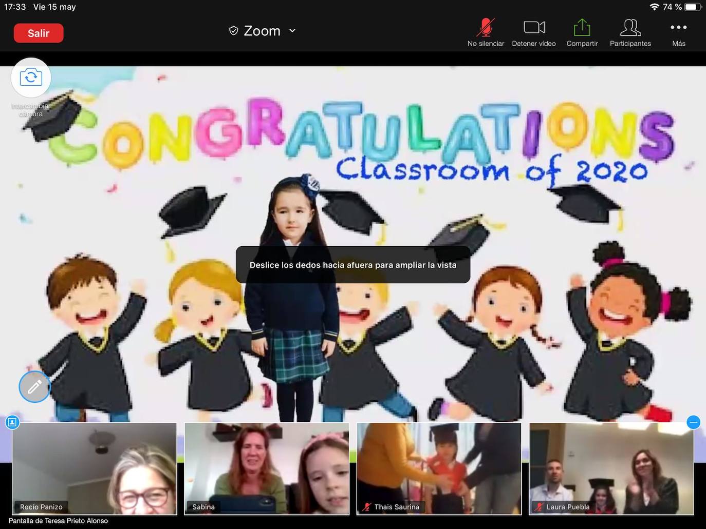 Los alumnos de Infantil del Colegio Peñacorada disfrutaron de la celebración de su salto a Primaria en una ceremonia única gracias a los medios telemáticos. 