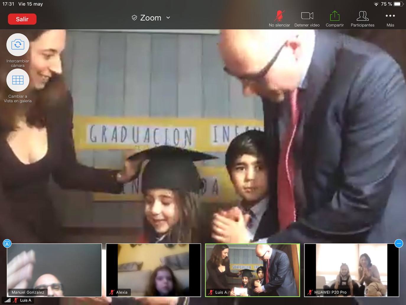 Los alumnos de Infantil del Colegio Peñacorada disfrutaron de la celebración de su salto a Primaria en una ceremonia única gracias a los medios telemáticos. 