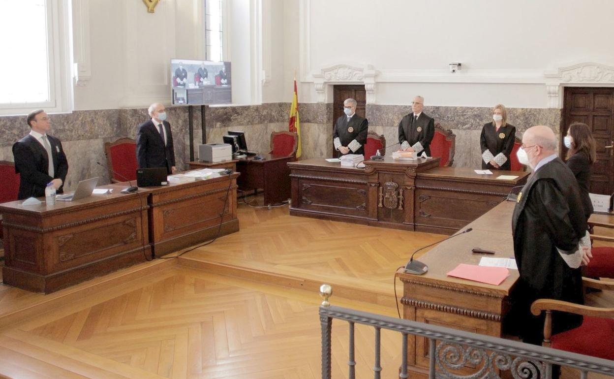 El tribunal, en la sala durante la apelación de este martes.