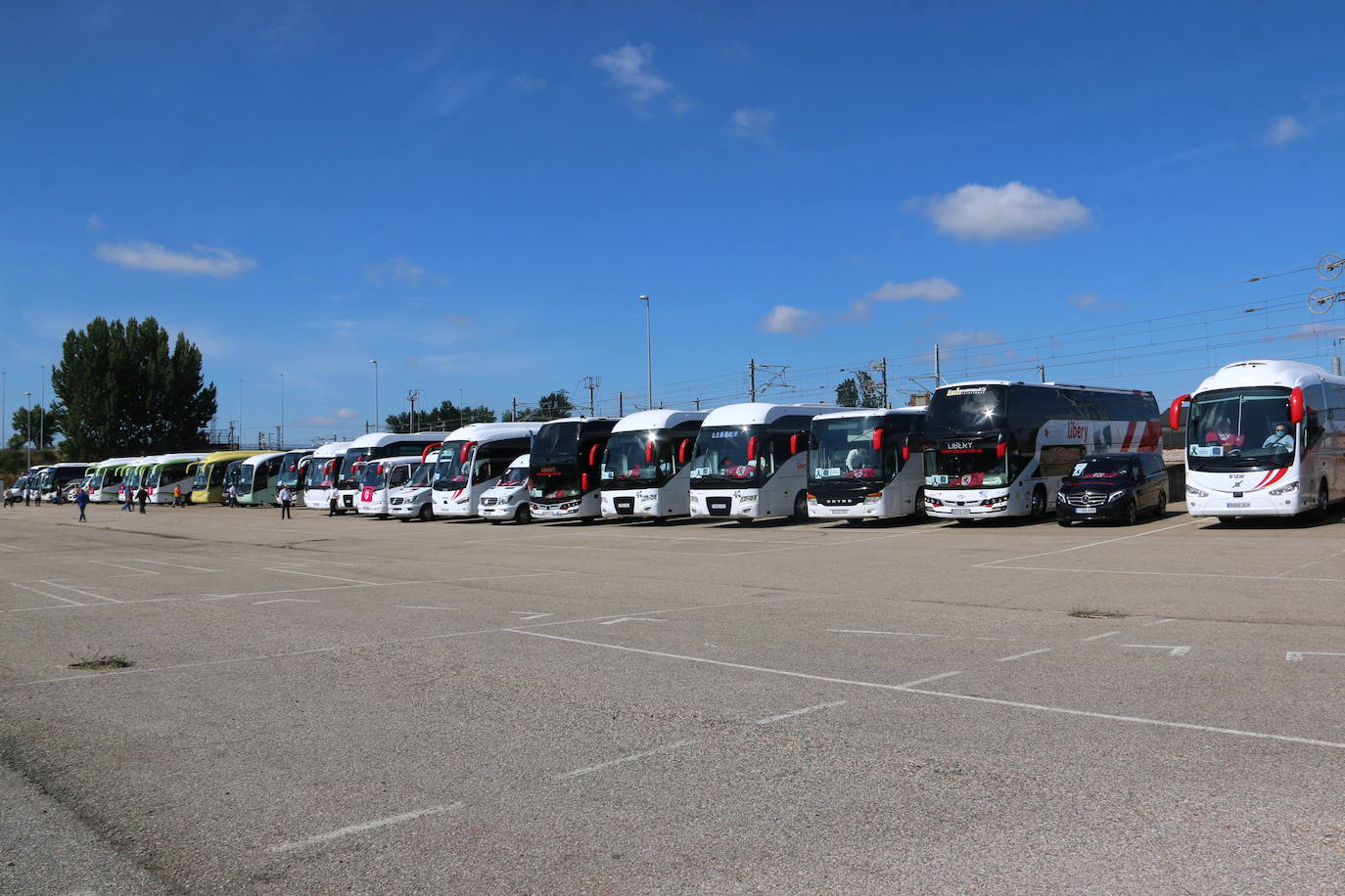 Los buses del servicio discrecional salen a las calles para reivindicar ayudas al sector.