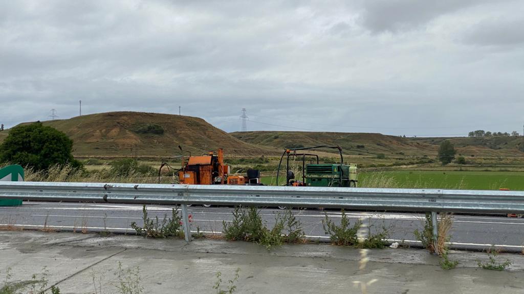 Fotos: Obras de reparación en la A-60 en sentido León
