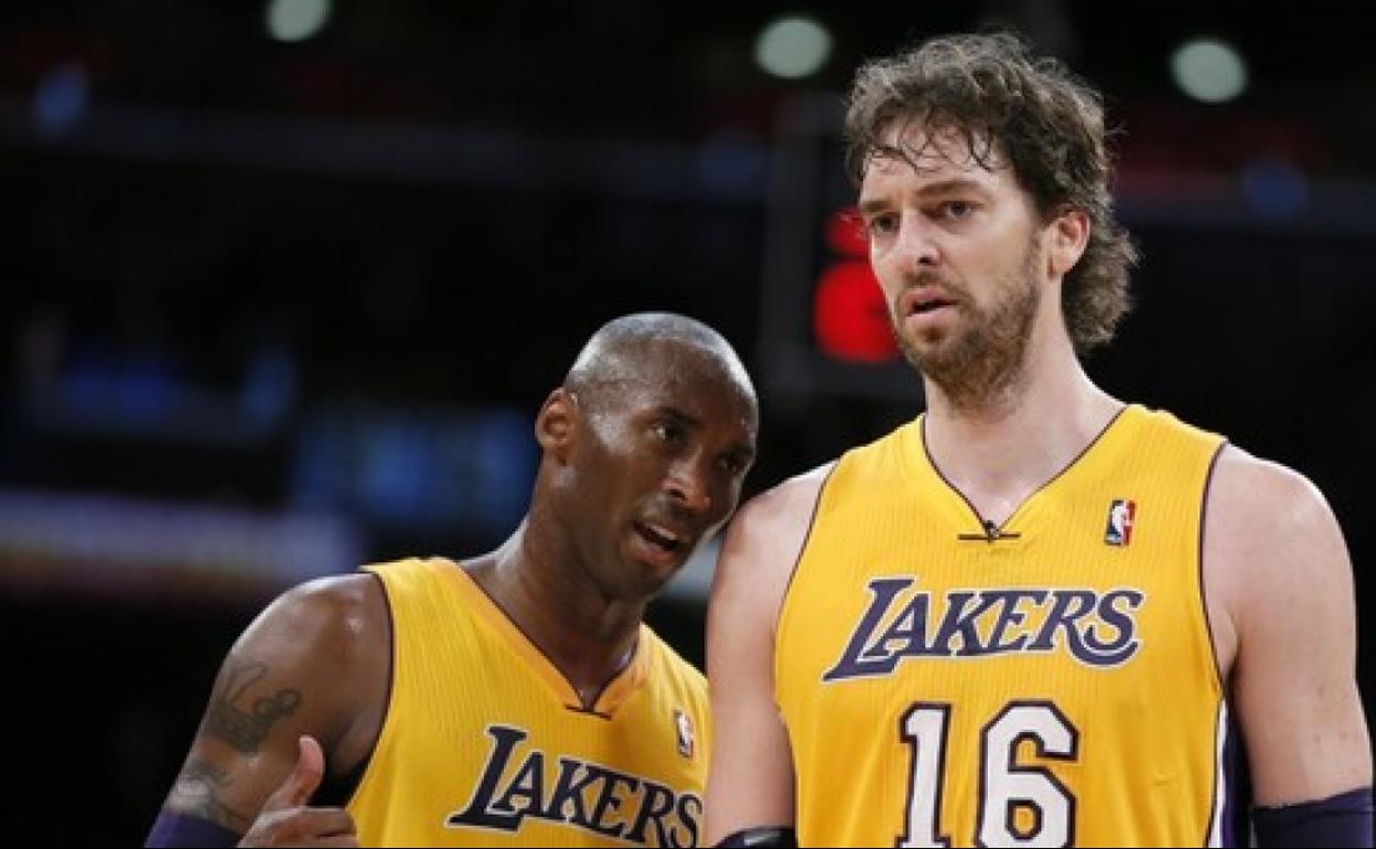 Pau Gasol junto a su eterno amigo Kobe Bryant. 